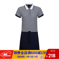 诺诗兰春夏户外女式时尚收腰 舒适百搭连衣裙 GL082232 深藏青色 XL