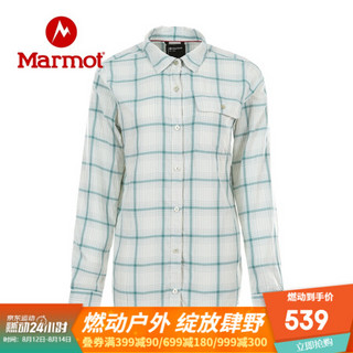 marmot/土拨鼠20春夏新品透气轻量耐磨长袖衬衫女户外 纸草白7395 S 欧码偏大