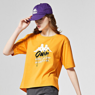 Kappa卡帕艺术家联名女款运动短袖休闲T恤夏季印花半袖2020新款|K0A22TD50D 橘色-761 XL