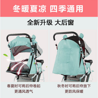 婴儿推车高景观可坐可躺轻便折叠避震伞车小孩儿童四轮宝宝手推车 玫红色（B款）无赠品