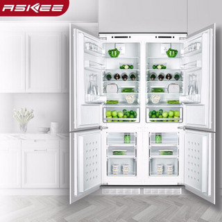 ASIKEE 嵌入式R600a制冷冰箱TF-32隐藏式内嵌式家用直冷电脑温控大容量冰箱260升 十字对开门-对组合
