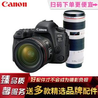 佳能（Canon）EOS 6D Mark II 6D2全画幅数码单反相机 （24-70/70-200）F4L 镜头套装 大师专业套装