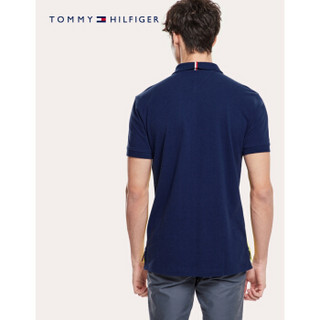 TOMMY HILFIGER男装2020春季纯棉撞色拼接短袖POLO衫 MW0MW13092 黄白蓝拼色0A5 M