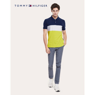 TOMMY HILFIGER男装2020春季纯棉撞色拼接短袖POLO衫 MW0MW13092 黄白蓝拼色0A5 M