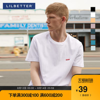 Lilbetter男士短袖T恤圆领宽松上衣韩版白色体恤夏季男装半袖潮流