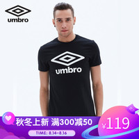 Umbro茵宝2019夏季新款运动短袖圆领T恤男子套头文化衫半袖体恤潮