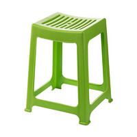 茶花（CHAHUA） 塑料凳子 加厚防滑高凳餐桌凳家用方凳创意条纹板凳 【A0838P弧形高凳】绿色随机颜色 【1个装】