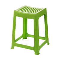 茶花(CHAHUA) 塑料凳子 加厚防滑高凳餐桌凳家用方凳创意条纹板凳 【A0838P弧形高凳】绿色随机颜色 【1个装】