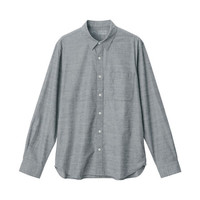 無印良品 MUJI 無印良品 男式 新疆棉 水洗平纹 衬衫 纯棉衬衫 休闲衬衫 灰色 M