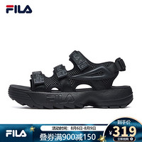 FILA（斐乐）官方男运动凉鞋软底轻便魔术贴2020夏季新款休闲鞋沙滩鞋 黑-BK 41