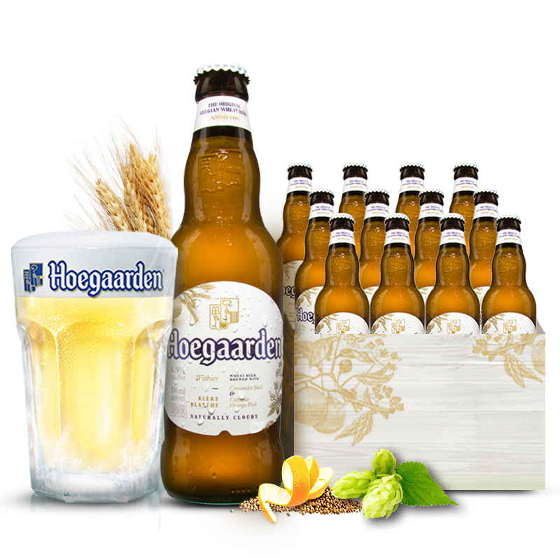 hoegaarden福佳啤酒比利时风味精酿小麦白啤酒330ml12瓶装