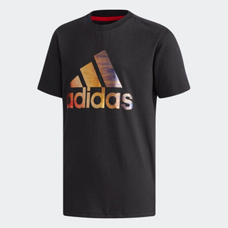 阿迪达斯官网 adidas YB SS G TEE 大童装训练短袖T恤CX3514 黑/白 128CM