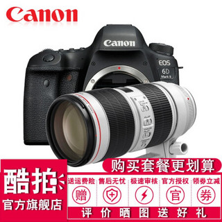 佳能（Canon）EOS 6D2/6D Mark II 专业全画幅数码单反相机 搭配EF 70-200mm f/2.8L IS三代 套餐六