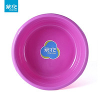 茶花 CHAHUA 脸盆洗衣盆塑料家用洗衣服成人小大盆子塑料盆大号加厚洗脸盆 玫红色 中号36*13.5cm