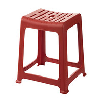 茶花（CHAHUA） 塑料凳子 加厚防滑餐桌凳家用方凳时尚创意条纹板凳 中国红 【4个更优惠】条纹高凳0838