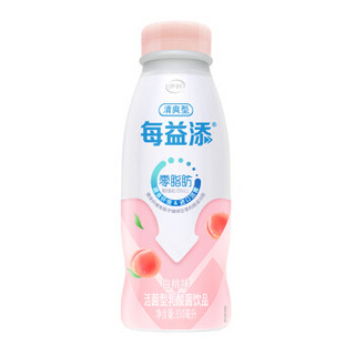 伊利 每益添 小白乳 减糖低糖 白桃味 330ml *3  活性乳酸菌饮品 进口活菌