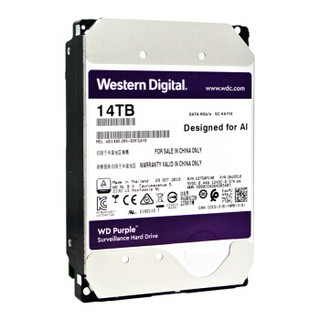 Western Digital 西部数据 紫盘系列 3.5英寸监控级硬盘 14TB 512MB(7200rpm、PMR)WD140EJRX