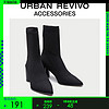 URBAN REVIVO女士配饰纯色中筒袜靴AG02SS2E2001