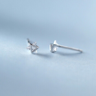 YYEU简约韩国S925银耳钉女设计感小众气质耳饰个性网红耳环银 （白）银耳钉一对（主材S925银）