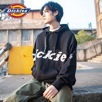 Dickies 春季商品字母印花连帽卫衣 男式帽衫搭扣休闲hoodie上衣 男式字母印花卫衣 DK007407 黑色 XL