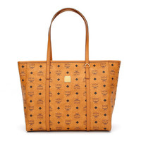 MCM 奢侈品 女士Toni Visetos购物袋干邑色单肩手提包 中号 MWPAATN01CO001