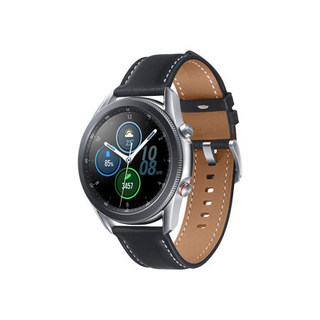 SAMSUNG 三星 Galaxy Watch3 LTE版 eSIM智能手表  45mm  冷山灰不锈钢表盘 黑色皮革表带(GPS、血氧)