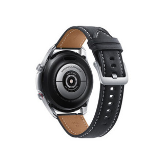 SAMSUNG 三星 Galaxy Watch3 LTE版 eSIM智能手表  45mm  冷山灰不锈钢表盘 黑色皮革表带(GPS、血氧)