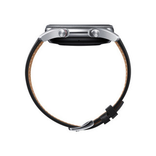 SAMSUNG 三星 Galaxy Watch3 LTE版 eSIM智能手表  45mm  冷山灰不锈钢表盘 黑色皮革表带(GPS、血氧)