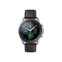 SAMSUNG 三星 Galaxy Watch3 LTE版 eSIM智能手表  45mm  冷山灰不锈钢表盘 黑色皮革表带(GPS、血氧)