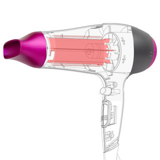 雷瓦（RIWA）2200W负离子吹风机大功率家用理发店发廊冷热电吹风造型风筒RC-7166 深灰配玫红