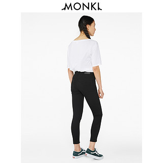 MONKI2020春夏新款 黑色打底铅笔长裤高腰紧身牛仔裤女 0378232