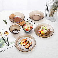 DURALEX 多莱斯 法国多莱斯进口钢化玻璃餐具碗盘双人6件套家庭