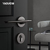 YAGU 亚固 北欧风门锁室内卧室静音磁吸后现代简约实木房门锁灰黑色门锁
