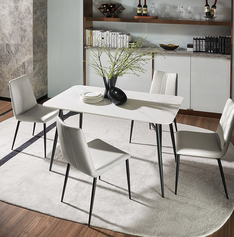 kuka顾家家居ptdk069岩板餐桌椅组合一桌四椅