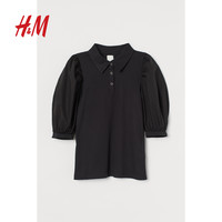 【中国限定款】HM 女装打底衫2020秋装新款短袖泡泡袖上衣0934855