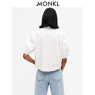 MONKI2020秋季新款polo领薄款宽松泡泡袖短袖设计感衬衫 0852231