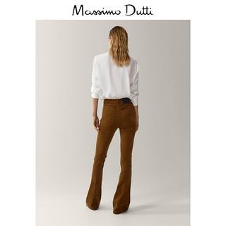 周二新品 Massimo Dutti女装 细灯芯绒高腰喇叭长裤 05048658700