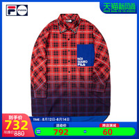 FILA FUSION斐乐女子格纹衬衫2020秋季新款时尚潮流女格子上衣