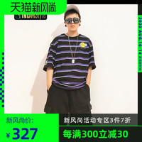 NBA Style运动潮牌湖人队男女同款街头印花宽松短袖T恤