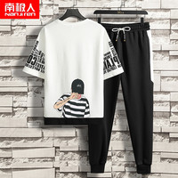 青少年夏季套装男潮流帅气衣服初中高中学生短袖t恤新款男生夏装T
