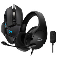 金士顿 HyperX 毒刺灵动7.1有线版+罗技G502主宰者hero