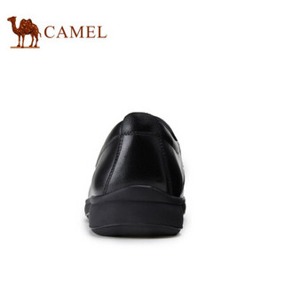 骆驼（CAMEL） 商务休闲皮鞋牛皮套脚乐福鞋圆头皮鞋 A032022020 黑色 38