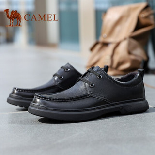 骆驼（CAMEL） 商务正装软底时尚休闲系带通勤皮鞋男 A032155470 黑色 39