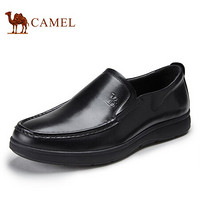 骆驼（CAMEL） 商务休闲皮鞋牛皮套脚乐福鞋圆头皮鞋 A032022020 黑色 38