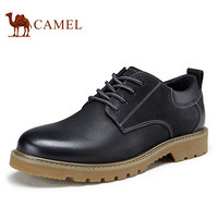 骆驼（CAMEL） 工装鞋低帮马丁靴休闲商务正装皮鞋 A032063100 黑色 38