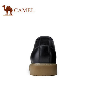 骆驼（CAMEL） 工装鞋低帮马丁靴休闲商务正装皮鞋 A032063100 黑色 38