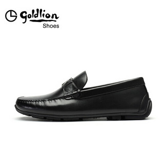 金利来（goldlion）男鞋商务休闲鞋轻质耐磨透气正装皮鞋255920396AJB-黑色-38码