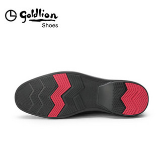 金利来（goldlion）男鞋系带防滑耐穿德比鞋透气舒适正装皮鞋240010509ADB-黑色-43码