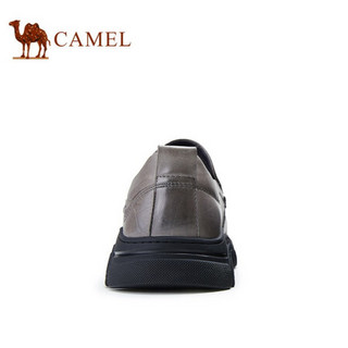 骆驼（CAMEL） 休闲套脚皮鞋圆头舒适通勤商务乐福鞋 A032155510 灰色 39