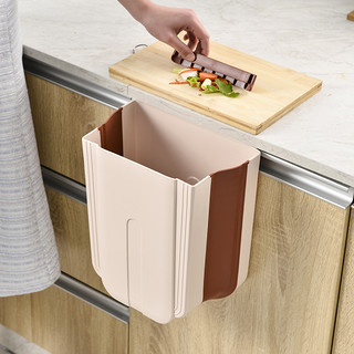厨房可折叠垃圾桶家用橱柜门悬挂式收纳桶大号厨余分类垃圾筒篓